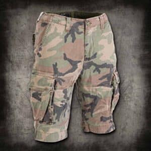 HLAČE US VINTAGE SHORTS PREWASH WOODLAND