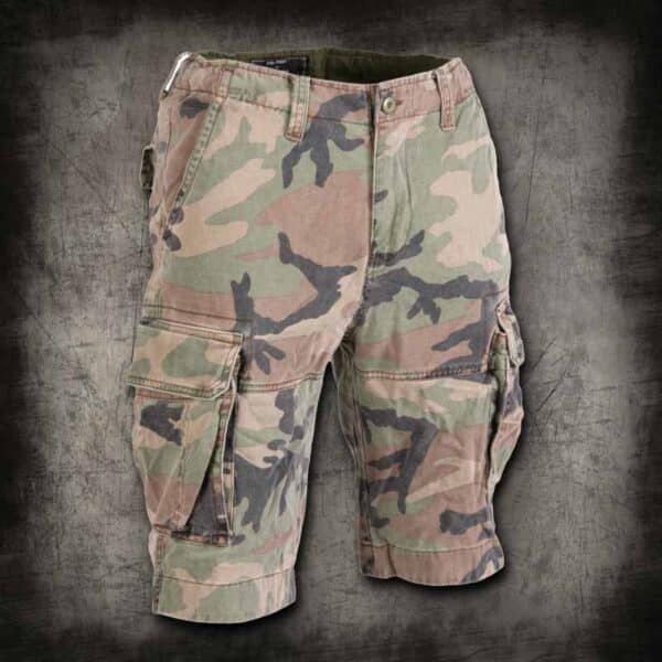 HLAČE US VINTAGE SHORTS PREWASH WOODLAND